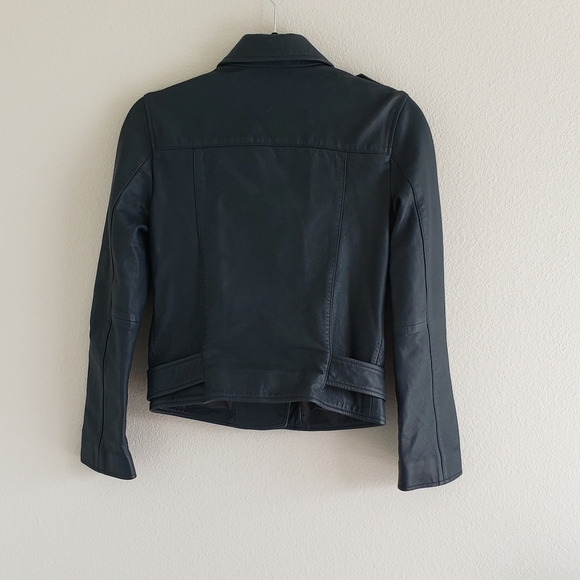 All Saints Leather Jacket Biker Rocker Motto sz 2 - Picture 3 of 6